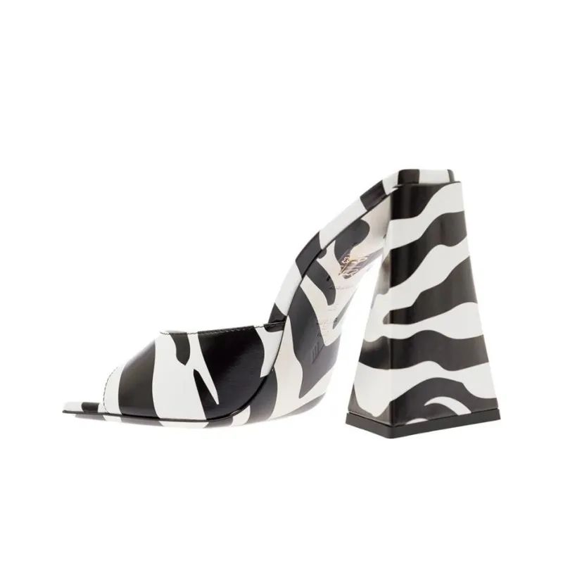 The Attico Devon Zebra Pattern Sandals Women's-4