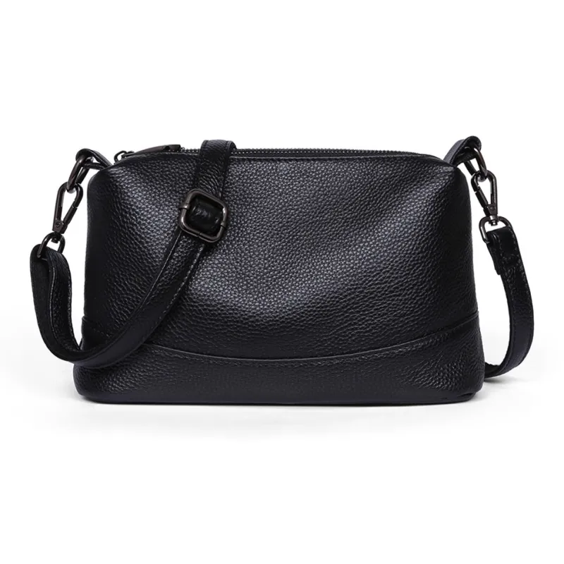 COMELY Cow Leather Patchwork Synthetic Leather Shoulder Bag Mom Bag Crossbody Bag Regular Women's Black-1