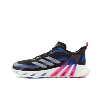 Adidas Cushioning And Breathable Low Top Running Shoes Unisex Black Purple