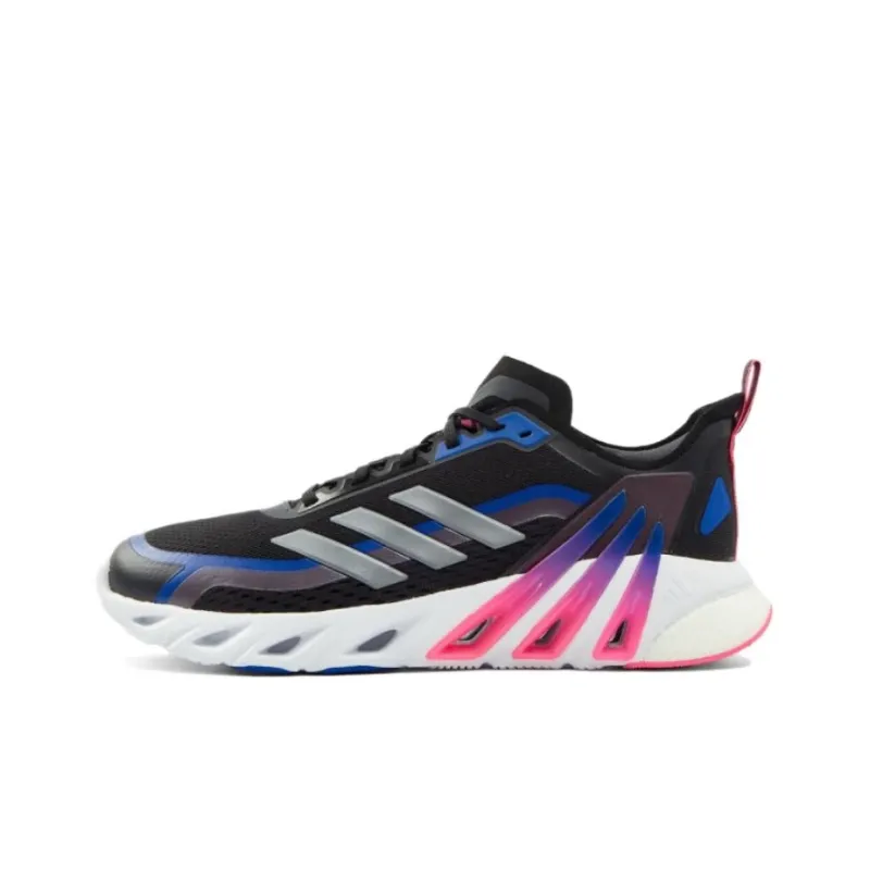 Adidas Cushioning And Breathable Low Top Running Shoes Unisex Black Purple-0