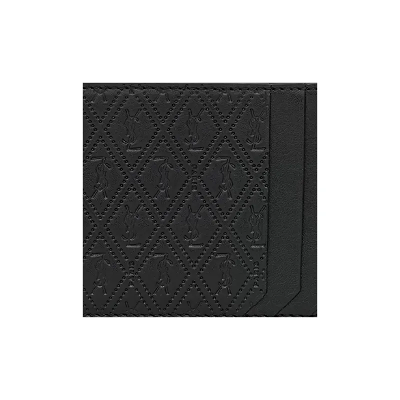 SAINT LAURENT Smooth Cow Leather Card Holder Card Holder Men's Black-4