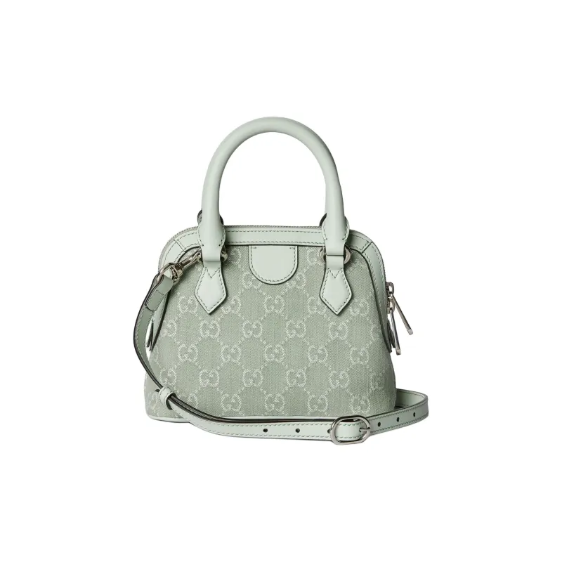 GUCCI Ophidia Denim With Leather Shoulder Bag Crossbody Bag Handbag Mini Women's Light Green-3