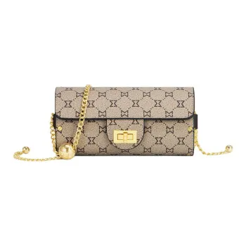 MashaLanti PVC Crossbody Bag Shoulder Bag Small Size Women's Dark Brown & Apricot/Light Coffee