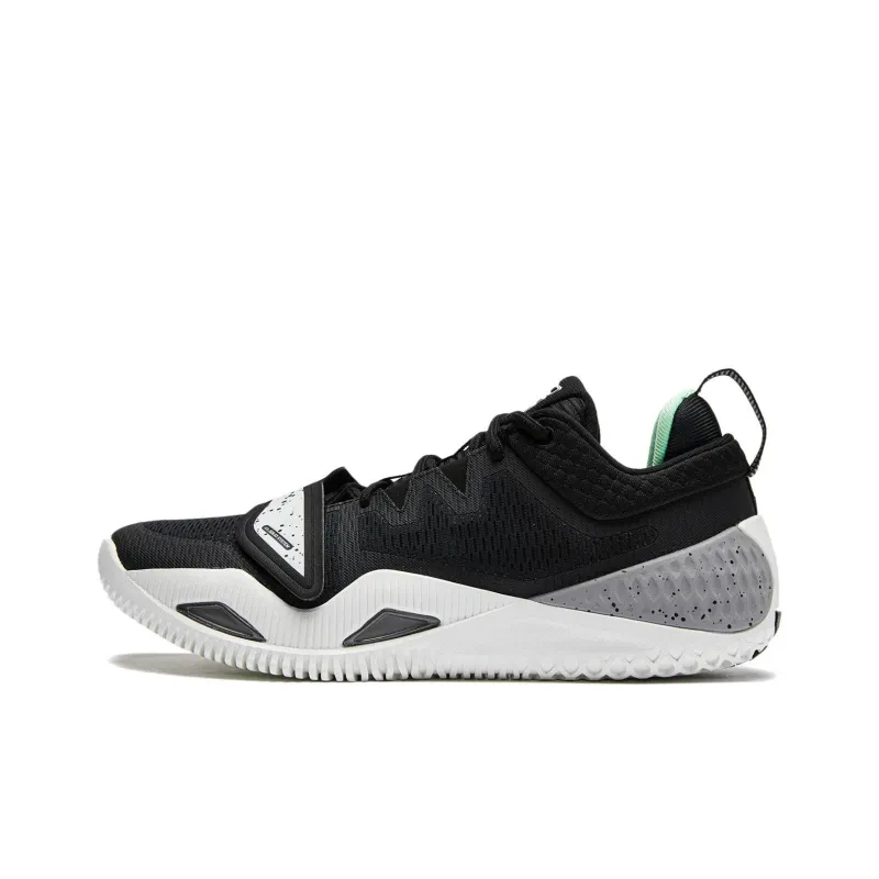 LINING Rage 2 Basketball Shoes Men Low Top Black White-0