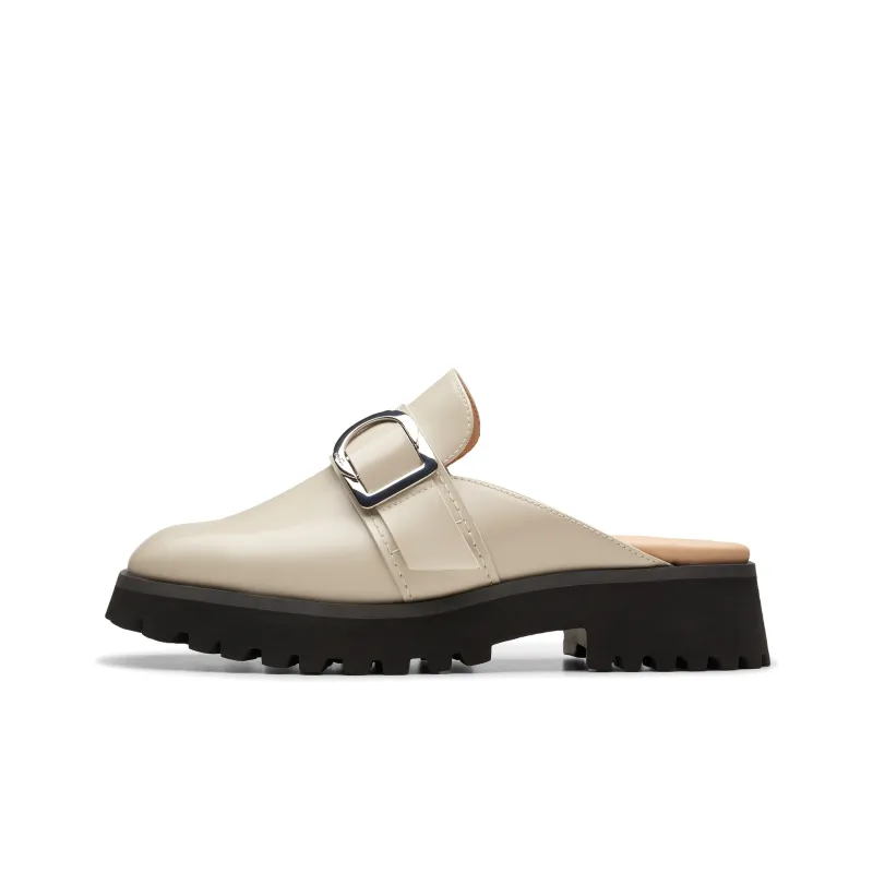 Clarks Rubber Sole Wrap toe Slippers Women's White-0