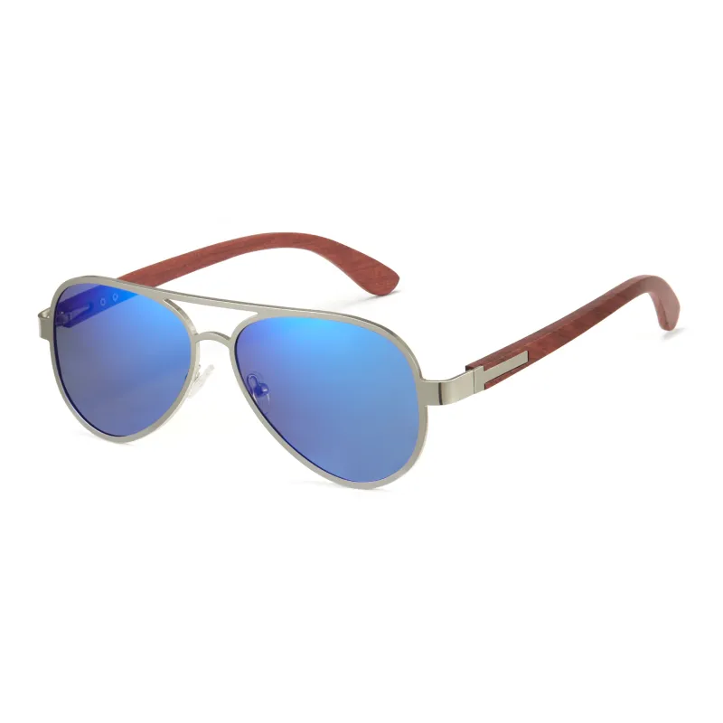 CYXUS Metal Wooden Aviator Sunglasses Women's-6