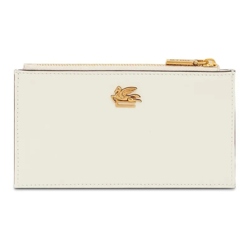 ETRO Pegaso Leather Card Holder Women's White-0