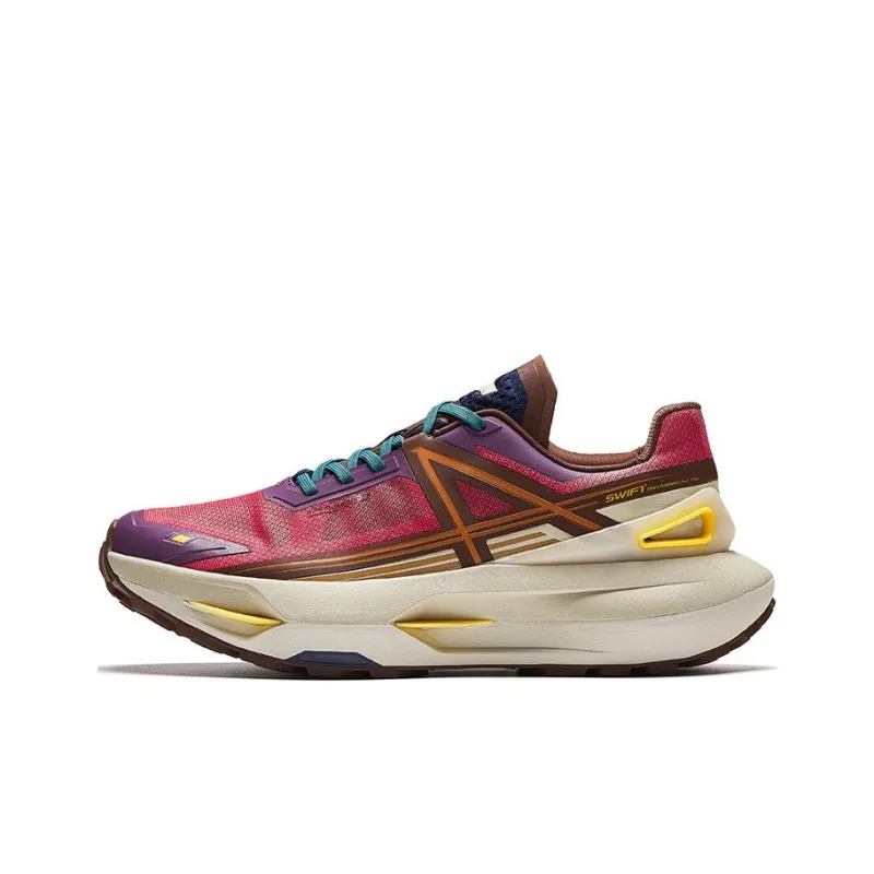 Anta Champion Series Abrasion Resistant Slip Resistant Cushioning Low Top Running Shoes Men's Red Brown-0