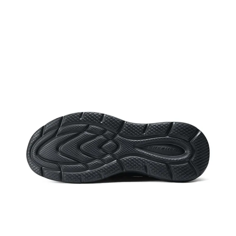 Skechers Cushioning Wear-Resistant Breathable Coverage Lightweight Rebound Low-Top Casual Shoes Men's Black-2