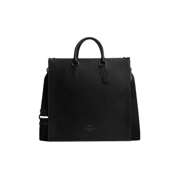 COACH Dylan Cow Leather Tote Bag, Shopping Bag, Shoulder Bag, Crossbody Bag, Handbag Large Size Men's Black