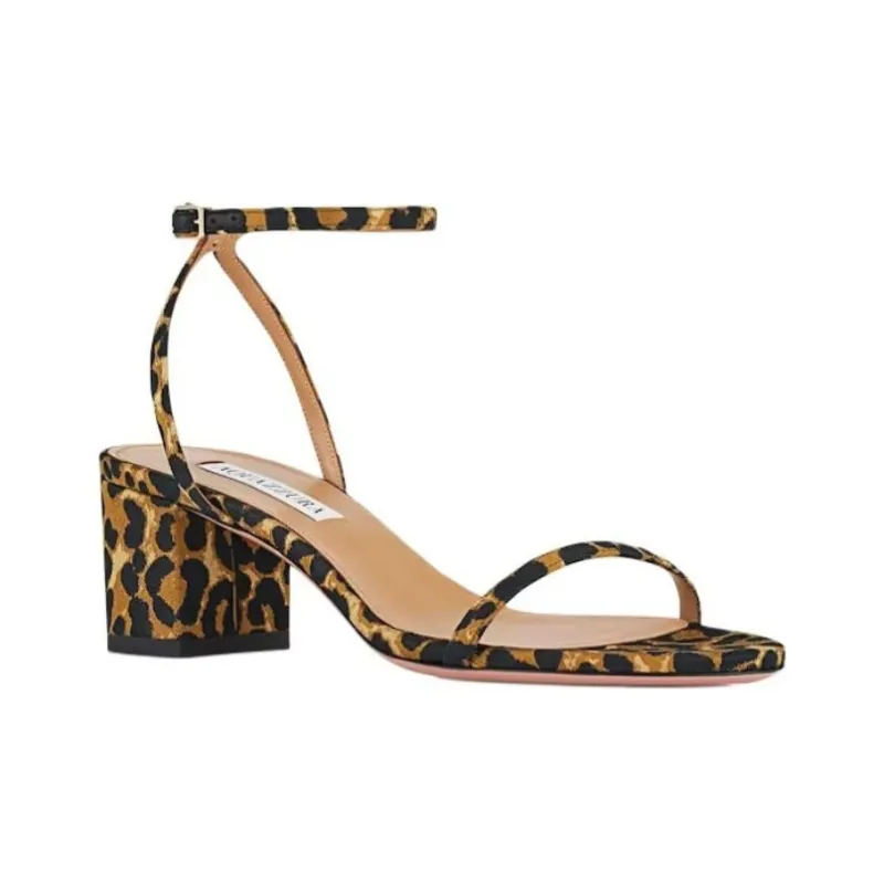 AQUAZZURA Olie Strap Sandals 5cm Women's Brown Black-2