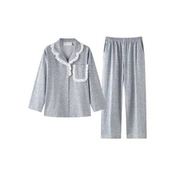 Meonsill Spring And Fall Season Pajama Set Women's 2 Pack Steel Blue