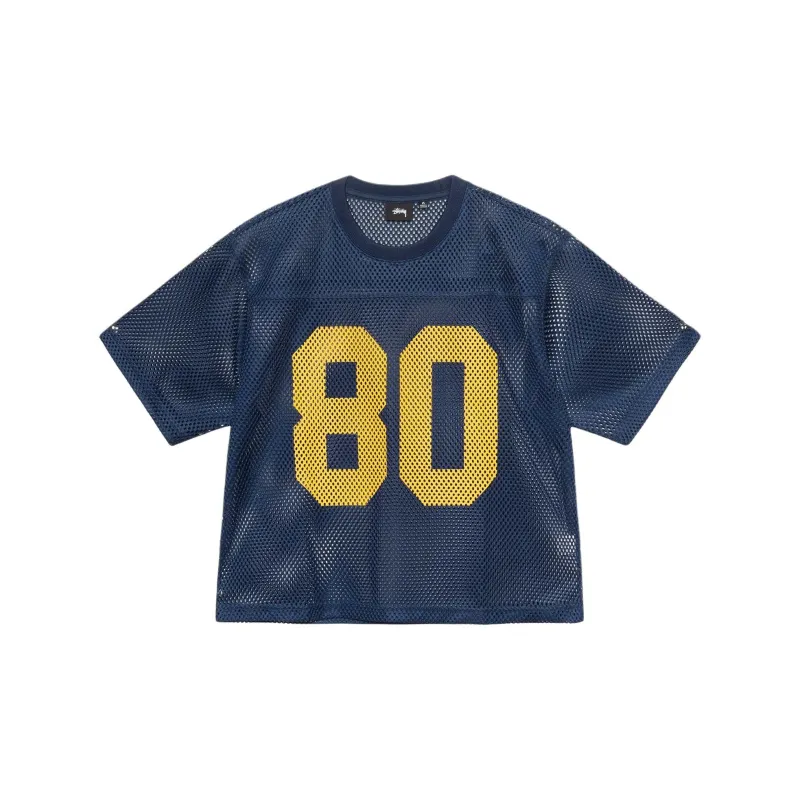 Stussy Drop2 Logo Mesh Knit T-shirt SS24 Blue - POIZON