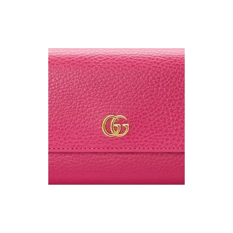 GUCCI GG Marmont Leather Wallet Women's Fuchsia-4