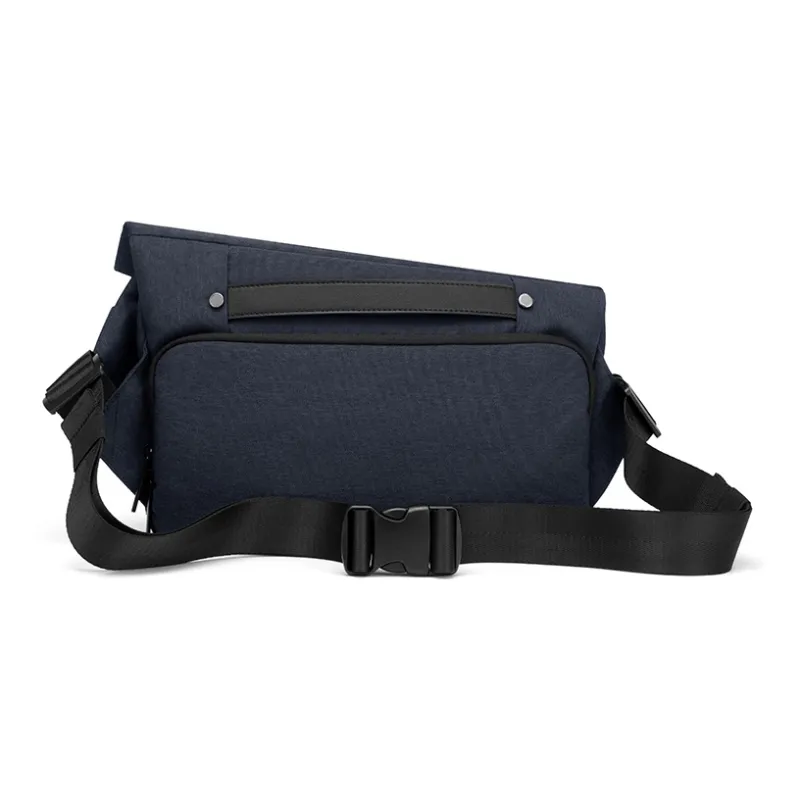 CinvaiKrose Nylon Fabric Shoulder Bag, Crossbody Bag, Sling Bag, Messenger Bag Medium Size Men's Denim Blue/Black/Gray-3