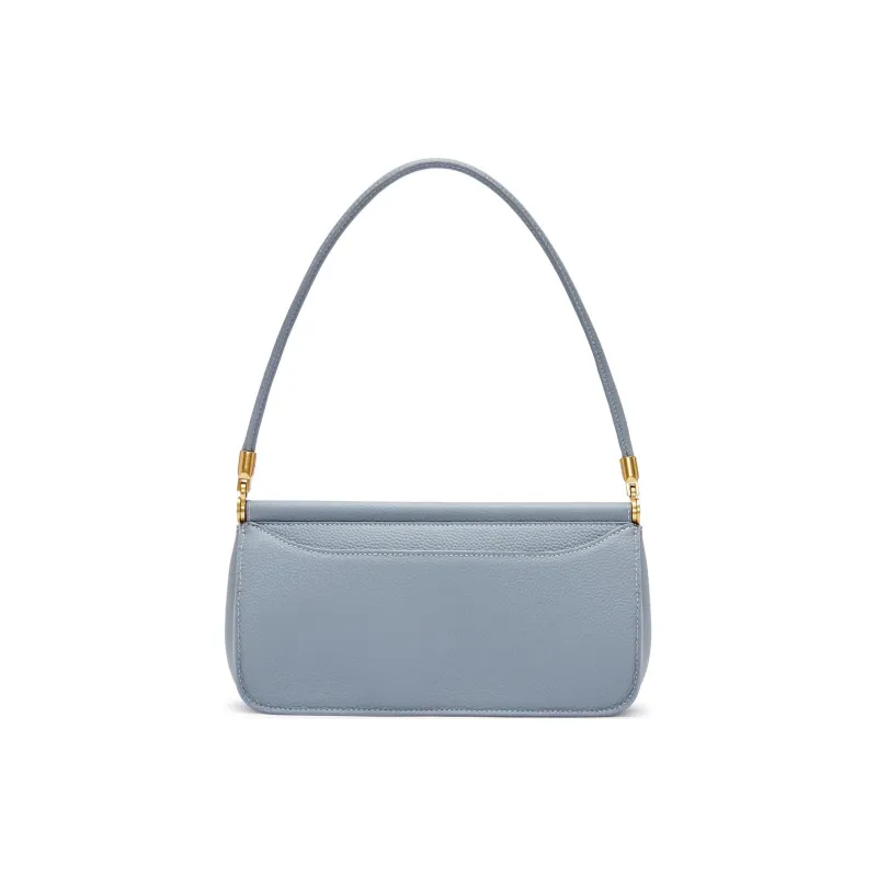 Staccato Cow Leather Handbag, Shoulder Bag Women's Oat Milk, Glacier Blue-6