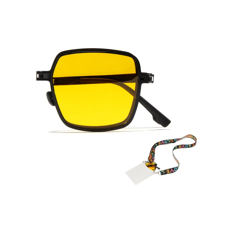 CYXUS PC Square Sunglasses Unisex Black Blue Coffee Red-16