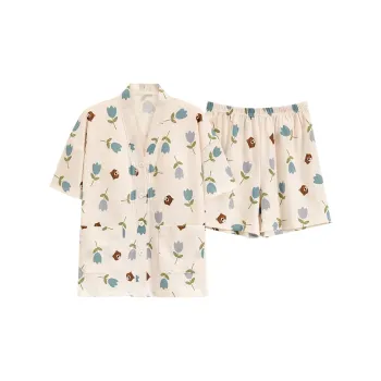 The Story Of The Flower Season Pajama Set Women's Apricot
