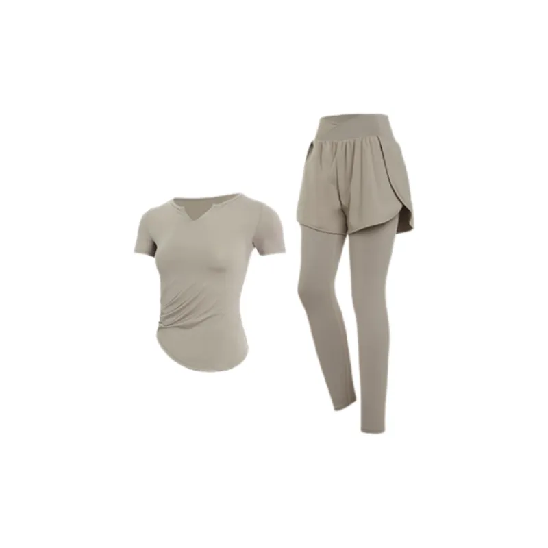 SINGLELADY Yoga Sets Polyester Pilates Training Quick-Dry Workout Clothing-2