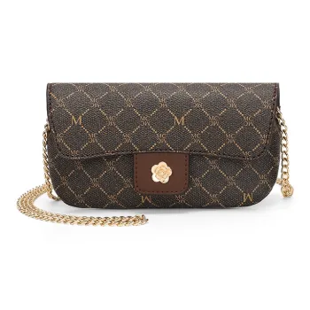 MEXICAN Polyvinyl Chloride Leather Crossbody Bag, Chain Bag Regular Women's Coffee