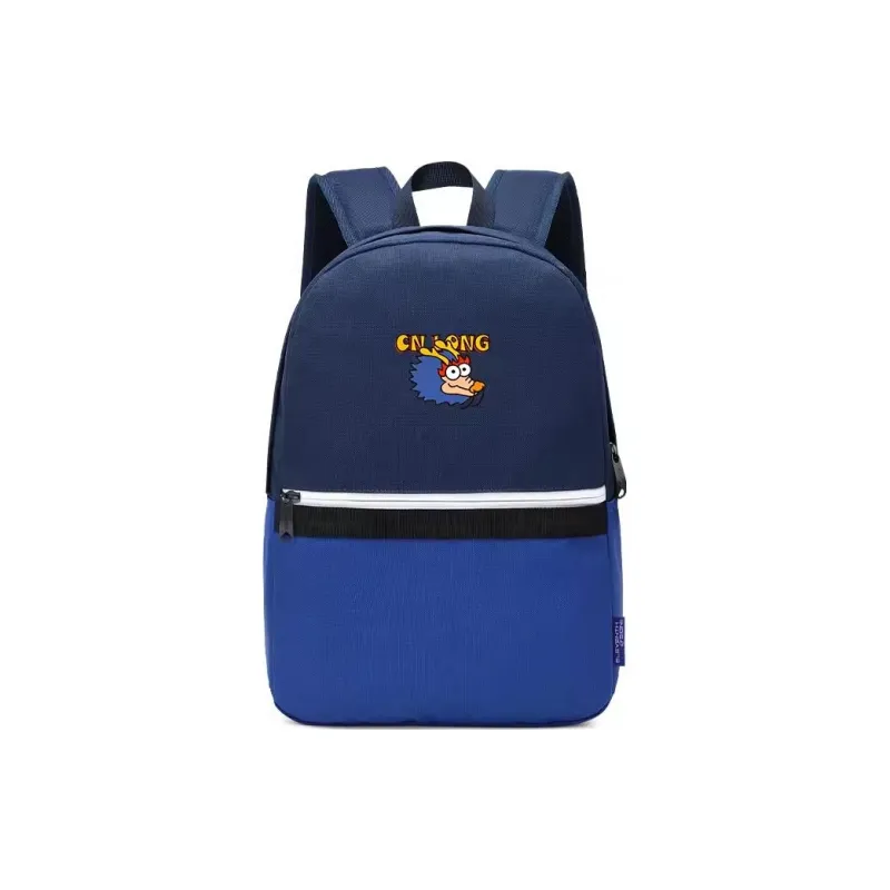 ElevethSign Polyester Backpack Large Size Men's Large Eye Dragon Head - Blue-0