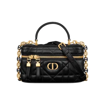 DIOR 30 MontaigneCaro Sheepskin Shoulder Bag, Crossbody Bag, Handbag Mini Unisex Black