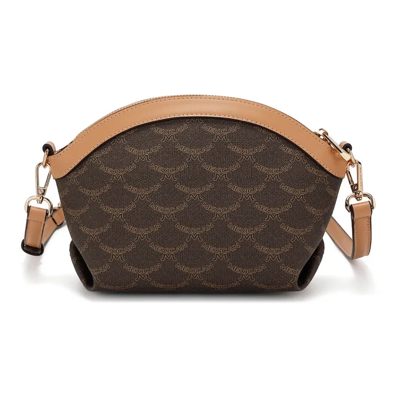 MEXICAN Polyvinyl Chloride Shoulder Bag, Crossbody Bag Regular Women's Mocha Coffee/Khaki Apricot/Elegant White-1