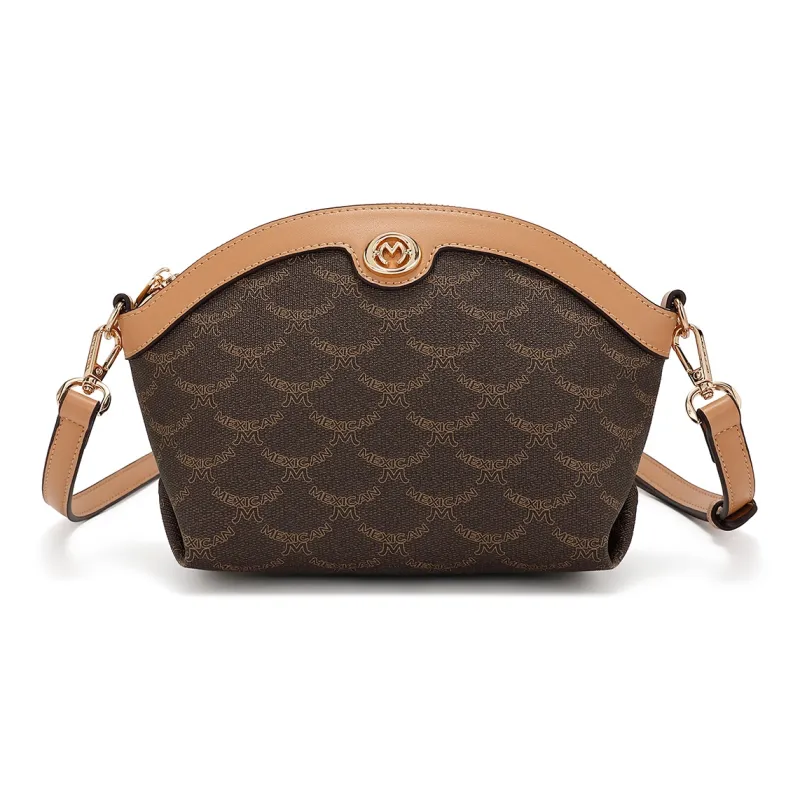 MEXICAN Polyvinyl Chloride Shoulder Bag, Crossbody Bag Regular Women's Mocha Coffee/Khaki Apricot/Elegant White-0