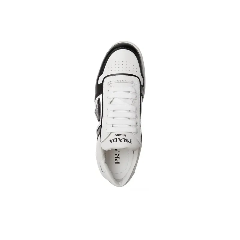 PRADA Soft Padded Nappa Leather Laced Up Shoes 'White Black' Women's-2
