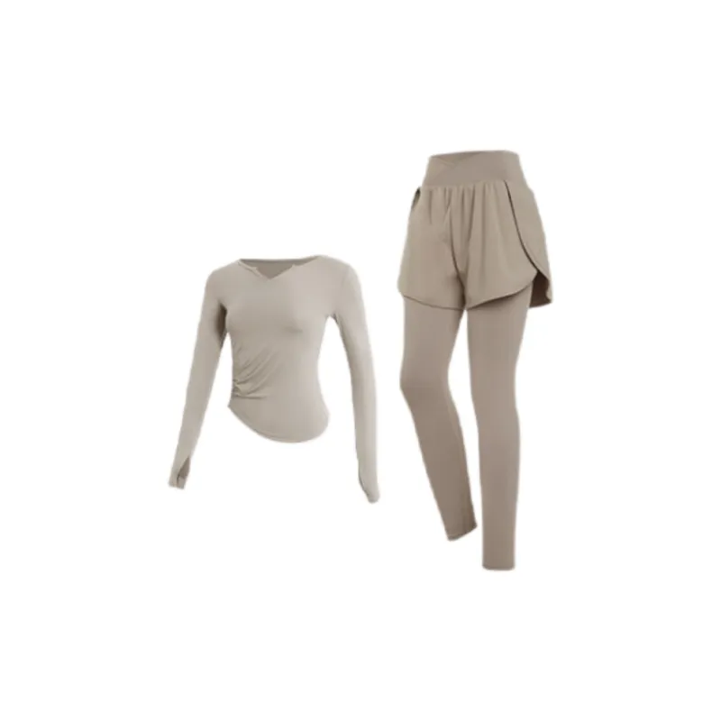 SINGLELADY Yoga Sets Polyester Pilates Training Quick-Dry Workout Clothing-14