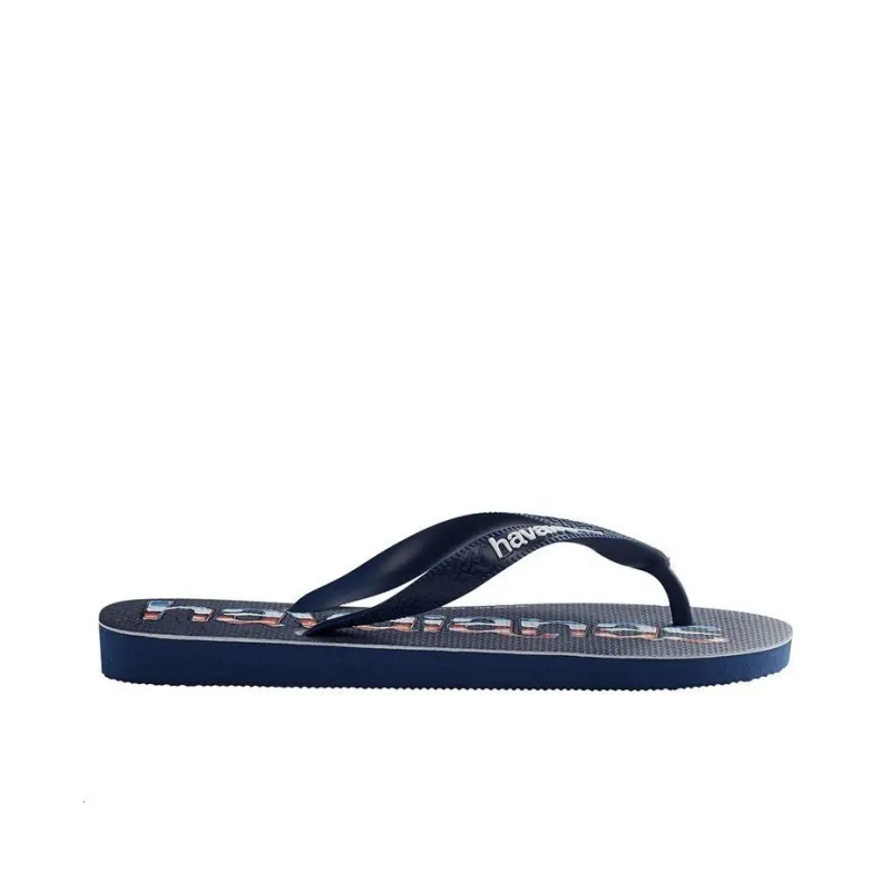 Havaianas Logomania Print Stylish Sandals Unisex Marine Blue-1
