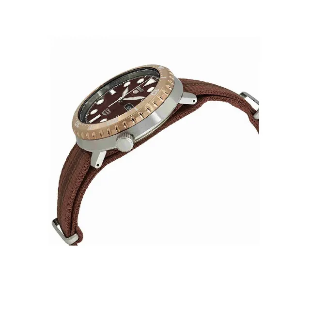 SEIKO Mechanical Movement Nylon Strap Watch Men's Watches Coffee Watch Dial SRPC68K1-1