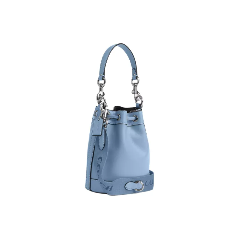 COACH Refined Calfskin Bucket Bag, Handbag, Shoulder Bag, Crossbody Bag Mini Women's Blue-1
