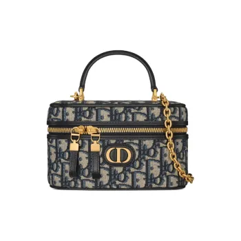 DIOR 30 Montaigne Oblique Printed Fabric Shoulder Bag, Crossbody Bag, Handbag Mini Unisex Blue