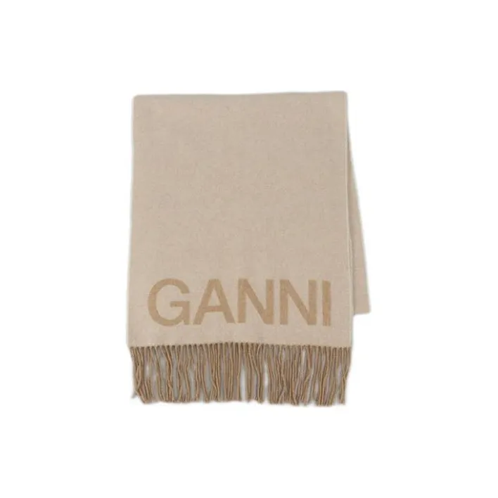 GANNI Knit Scarves Women's Beige-0