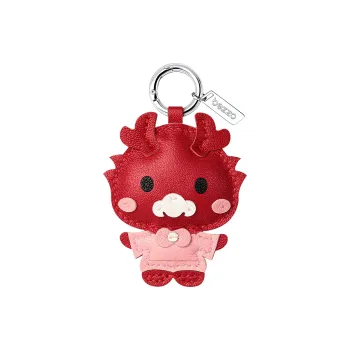 Bezzo Handmade Genuine Sheepskin Keychains Unisex Lucky Red