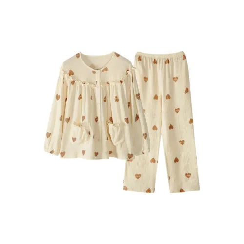 Follow The United States Pajama Set Women's Custard
