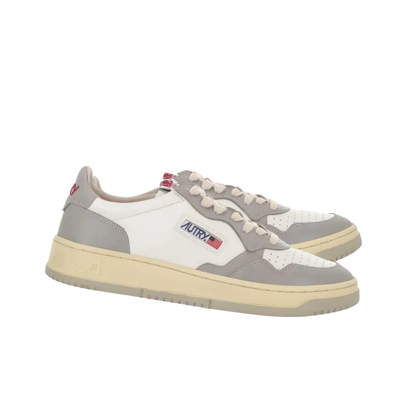 AUTRY Medalist Low Leather 'White Silver'-2