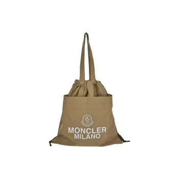 Moncler Cotton With Polyester With Leather Handbag Unisex Light Brown
