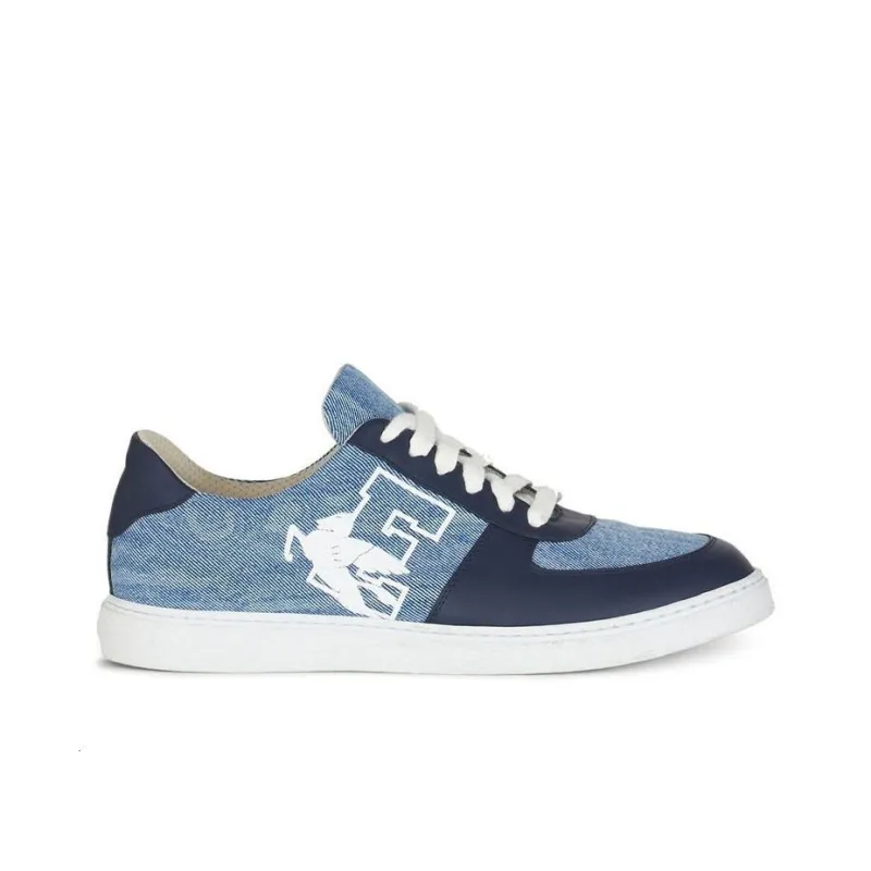 ETRO Pegaso Stylish Skateboarding Shoes Men's Blue-1