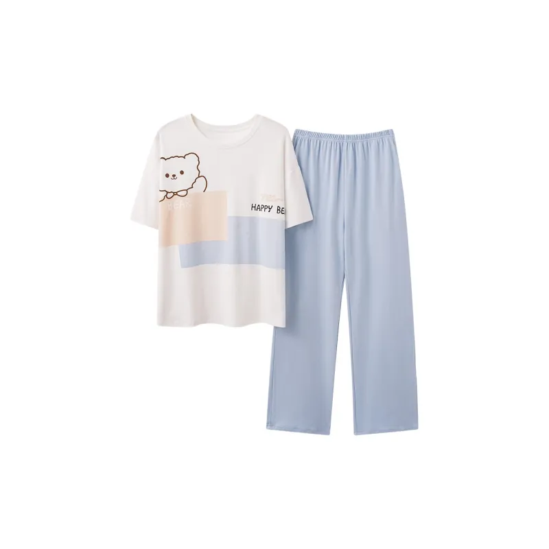 William Pajama Set Women's White-0
