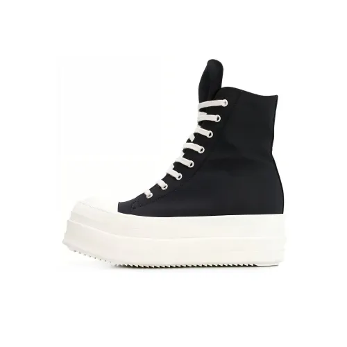 Rick Owens Mega Bumper Leather Sneakers Black Milk