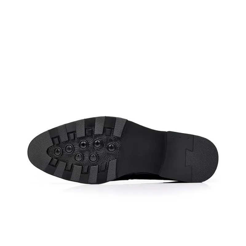 KACHILANG Dress Shoes Men Low Top Black/Brown-7