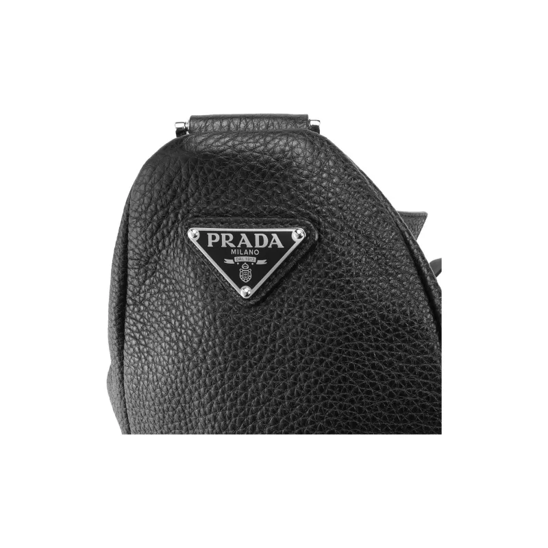 PRADA Large Leather Triangle Shoulder Bag-7