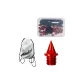 White Backpack+Box Included Red Carbon Tip Nails (Set of 34 Pcs+Nail Pullers)