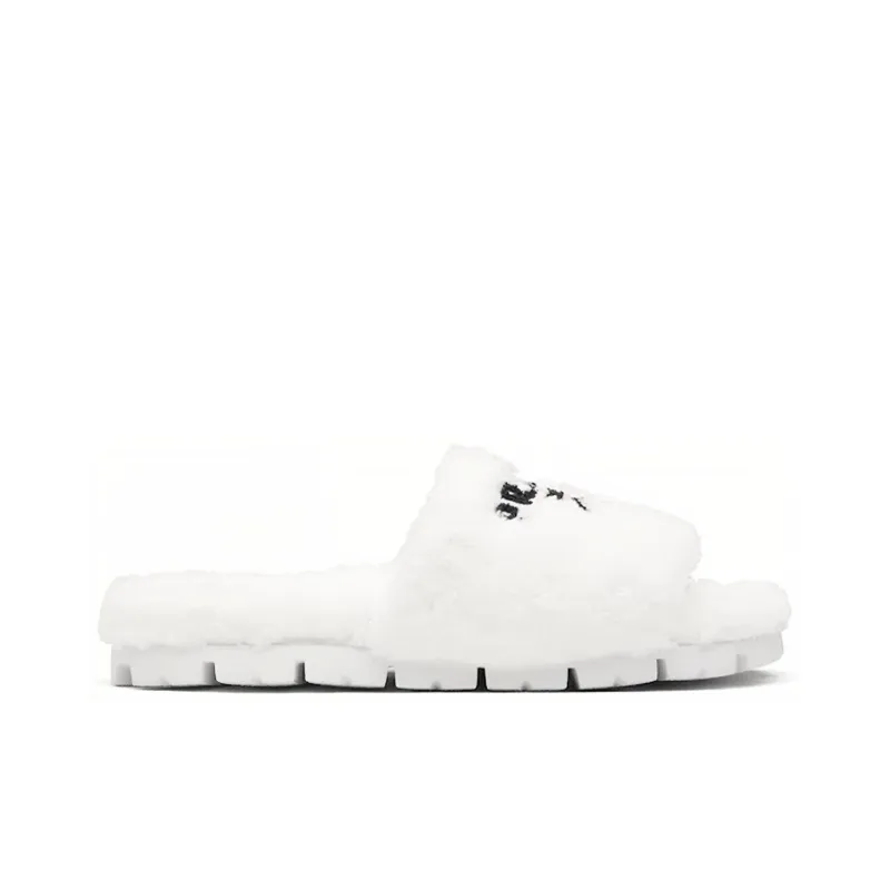 PRADA Terry Cloth Slide White Black Women's-1