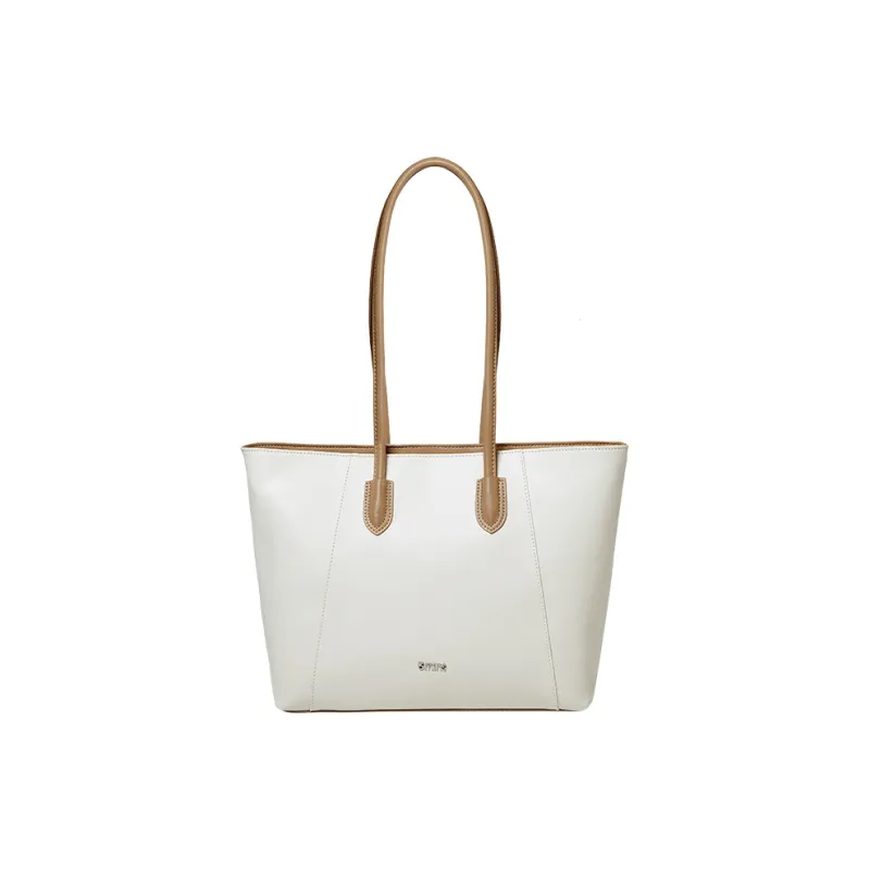 15 MINS Cow Leather Versatile Shoulder Bag With A Unique Style Regular Women's Ecru & Apricot-1