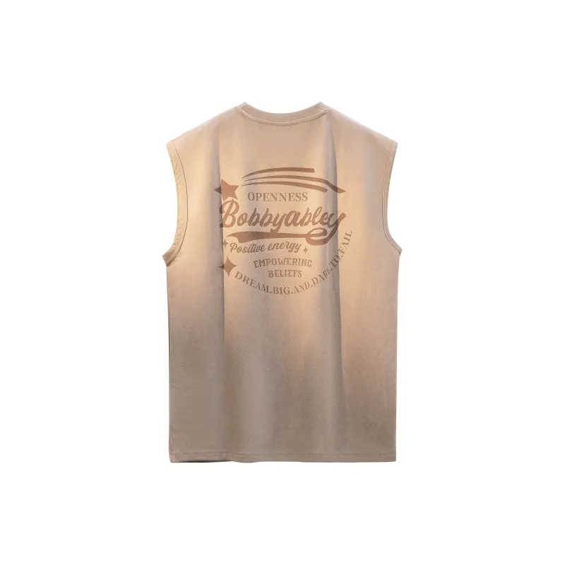 BOBBY ABLEY Versatile Loose Fit Straight Fit Letter Moisture Wicking Sleeveless Tank Top Unisex-7