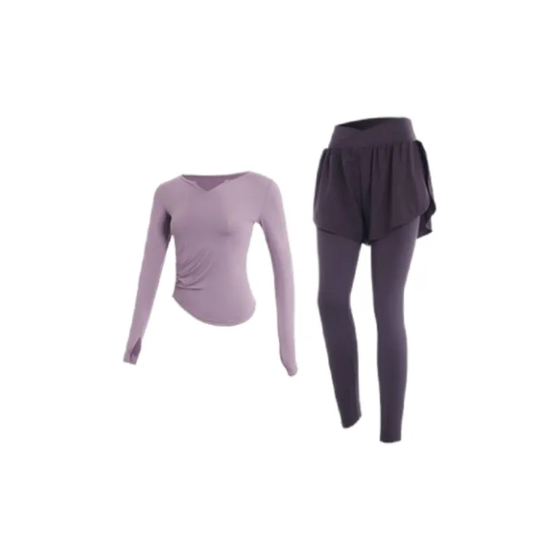 SINGLELADY Yoga Sets Polyester Pilates Training Quick-Dry Workout Clothing-8