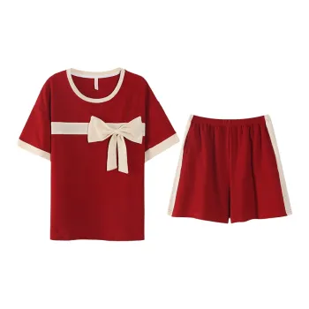 Kerener Summer Pajama Set Women's Red